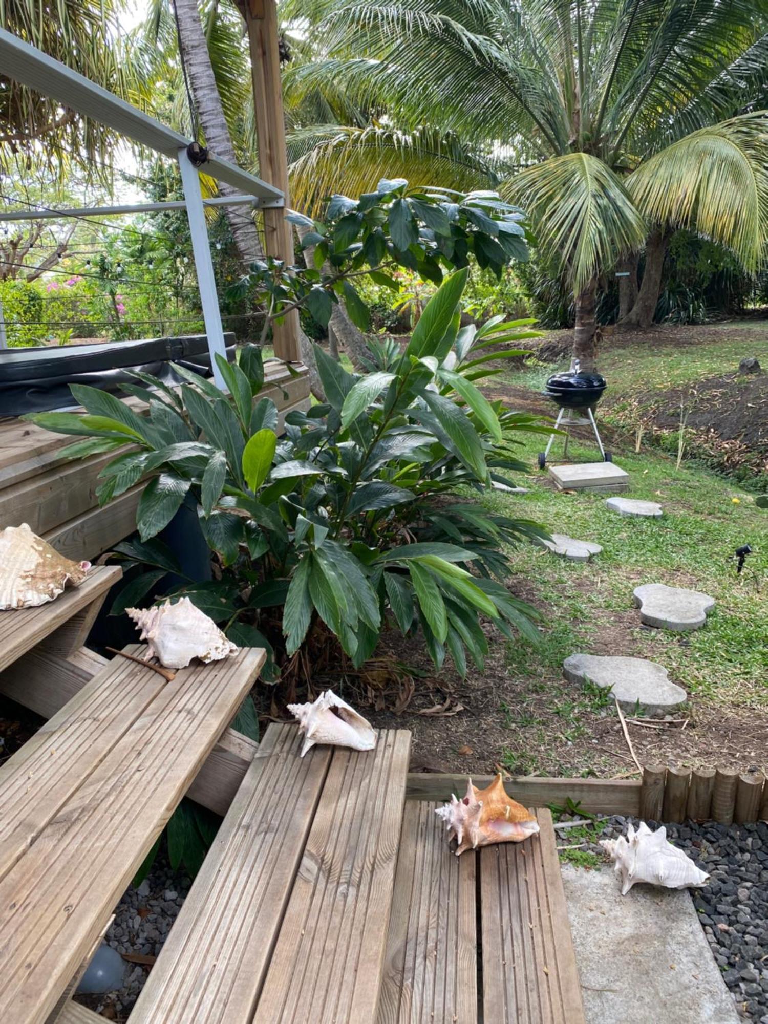Villa Gaïa - Bungalow Ti-Spa et son jacuzzi privé dans un jardin tropical, séjour en amoureux ou en famille Le Diamant Extérieur photo